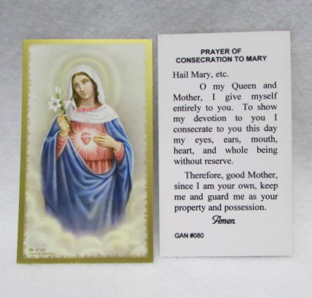 Prayer Of Consecration To Mary Paper Shrine Of The Infant Jesus